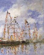 Eugene Boudin Sailing Ships at Deauville oil painting picture wholesale